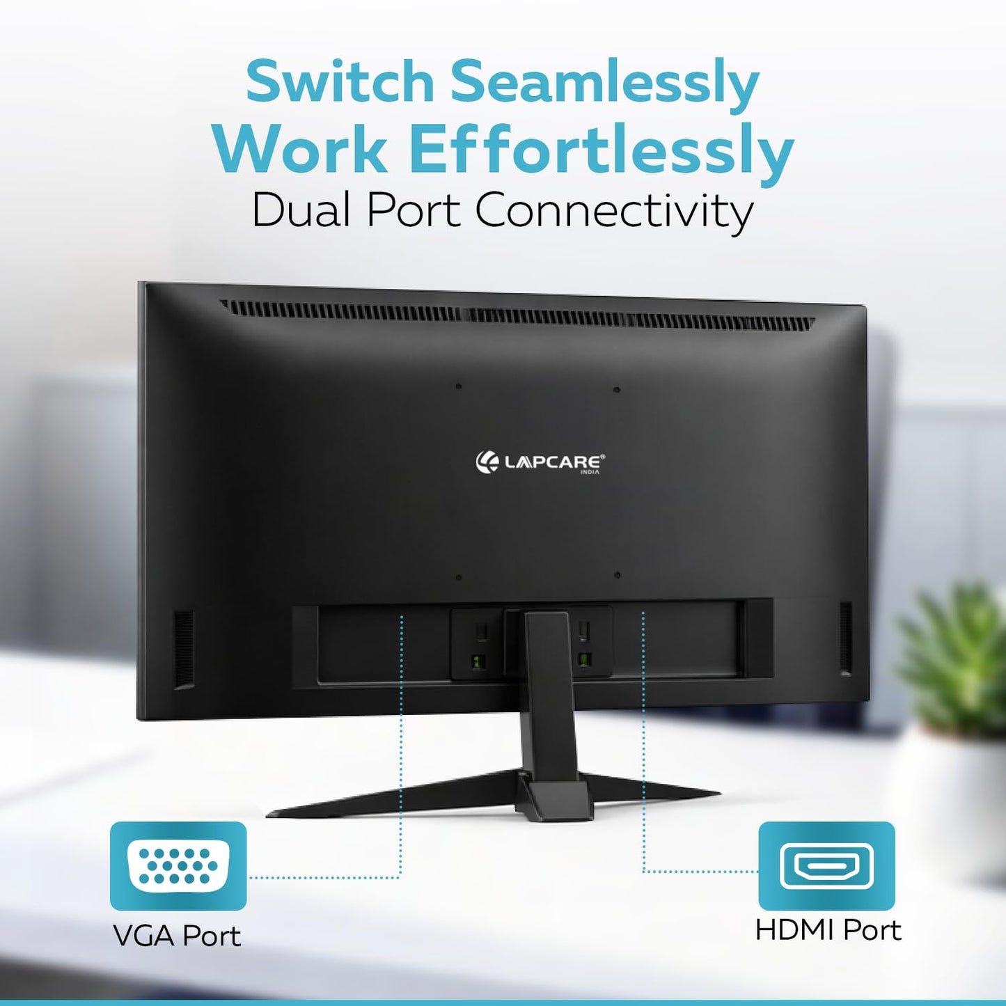 Lapcare LM195WDH 19 Inch(48.26CM) LED Display 16:10 1440x900 Pixel Ratio,Tilt Stand,Vesa Mount,HDMI + VGA Port (Black)