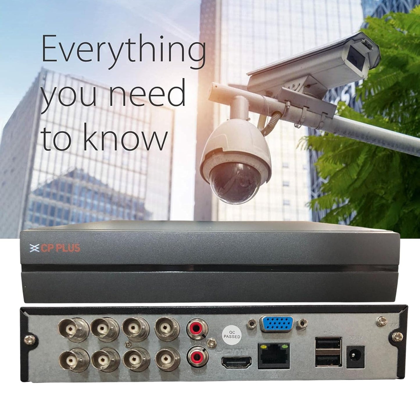 CP Plus CP-UVR-0801E1-IC2 8 Channel Full HD DVR with H.265+ Compression | Supports Upto 2MP Cameras, Black
