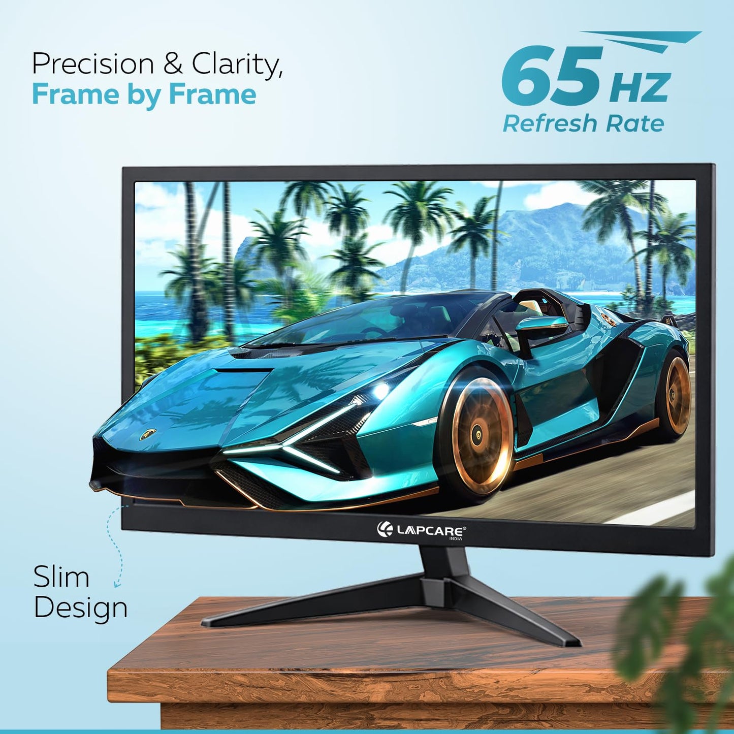 Lapcare LM195WDH 19 Inch(48.26CM) LED Display 16:10 1440x900 Pixel Ratio,Tilt Stand,Vesa Mount,HDMI + VGA Port (Black)