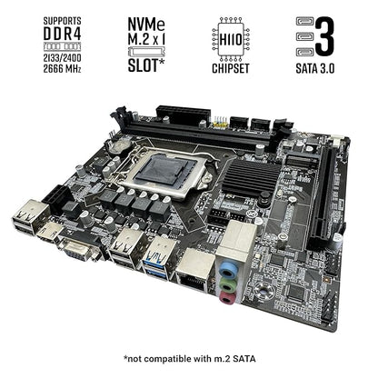 ZEBRONICS Zeb H110-D4 LGA 1151 Socket Motherboard LGA1151Socket Micro-ATX Intel H110 Chipset DDR4 Motherboard for Desktop