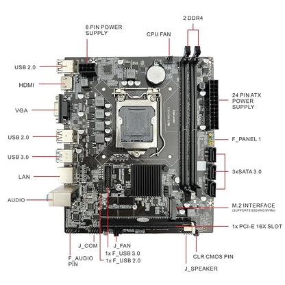 ZEBRONICS Zeb H110-D4 LGA 1151 Socket Motherboard LGA1151Socket Micro-ATX Intel H110 Chipset DDR4 Motherboard for Desktop