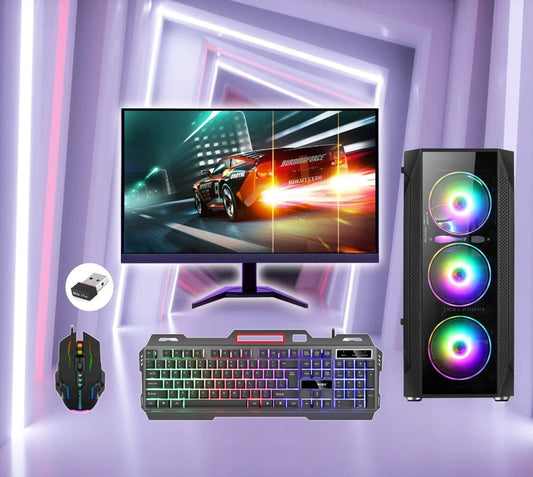 POWER FULL Computer good for gaming & editing i7 4th Gen 4770 with 16GB Ram 500GB SSDGaming cabinet & 20inch monitor RGB Keyboard Mouse wifi & Buetooth speaker
