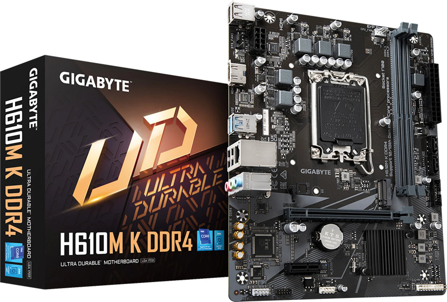 GIGABYTE H610M K DDR4 LGA 1700Socket ATX Intel H610 Chipset DDR4 Motherboard for Desktop  Intel 12th, 13th, and 14th Gen processors support
