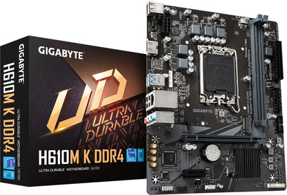 GIGABYTE H610M K DDR4 LGA 1700Socket ATX Intel H610 Chipset DDR4 Motherboard for Desktop  Intel 12th, 13th, and 14th Gen processors support