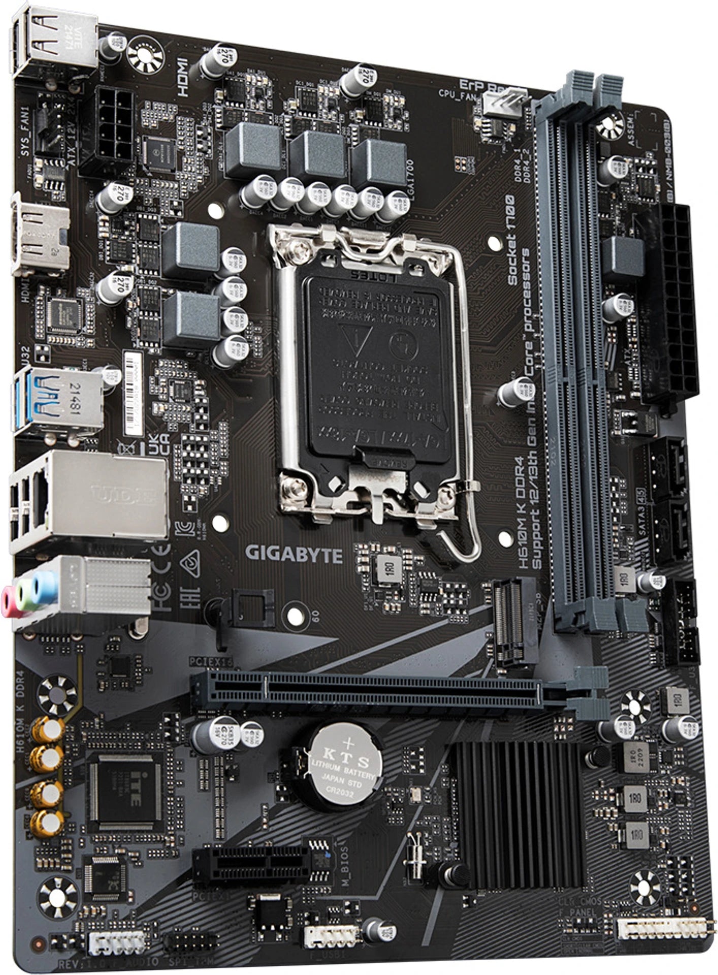 GIGABYTE H610M K DDR4 LGA 1700Socket ATX Intel H610 Chipset DDR4 Motherboard for Desktop  Intel 12th, 13th, and 14th Gen processors support