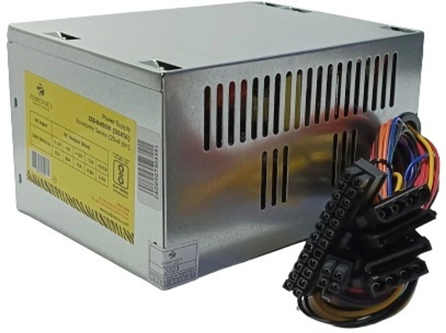 ZEBRONICS SMPS ZEB-N450W (DSATA) 450 Watts Computer PSU with 2 SATA Cables (Silver)
