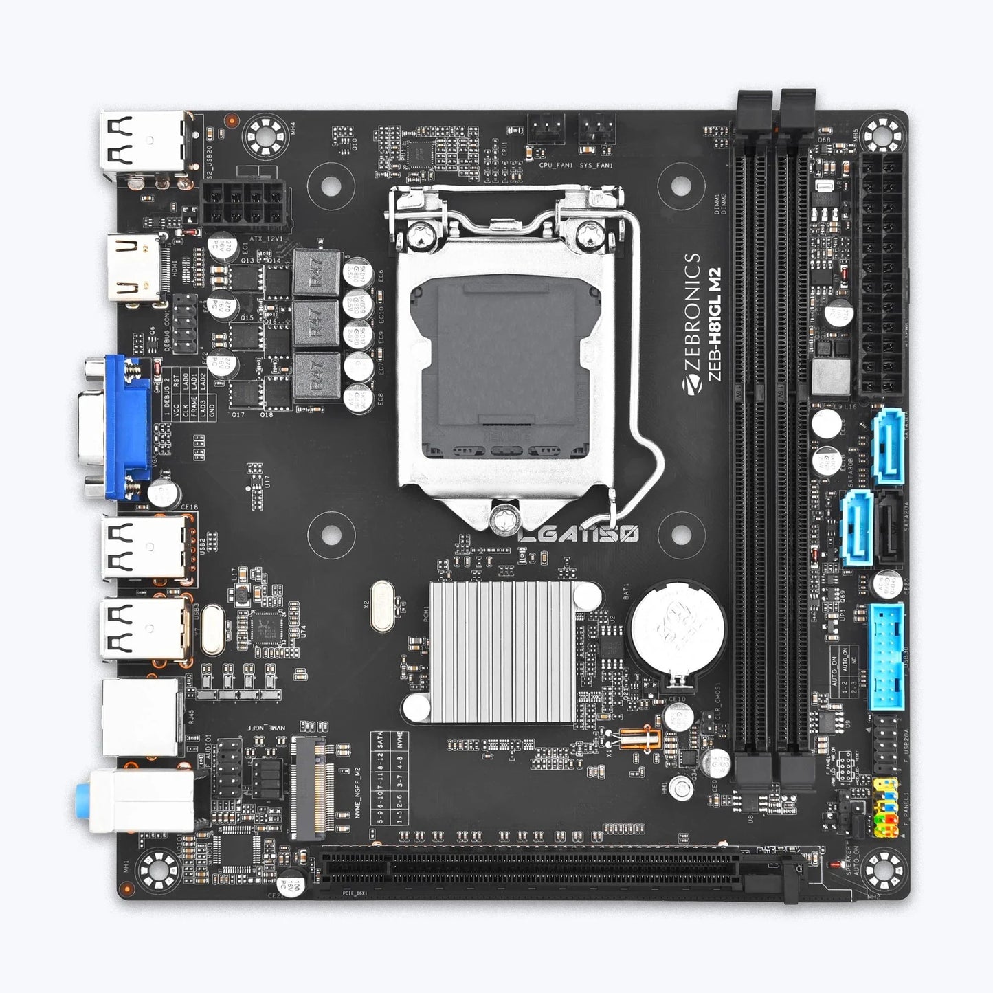ZEBRONICS ZEB-H81M2 with PCIE M.2 / NVMe Slot (LGA 1150 Socket) LGA 1150Socket ATX Intel H81 Express Chipset DDR3 Motherboard for Desktop